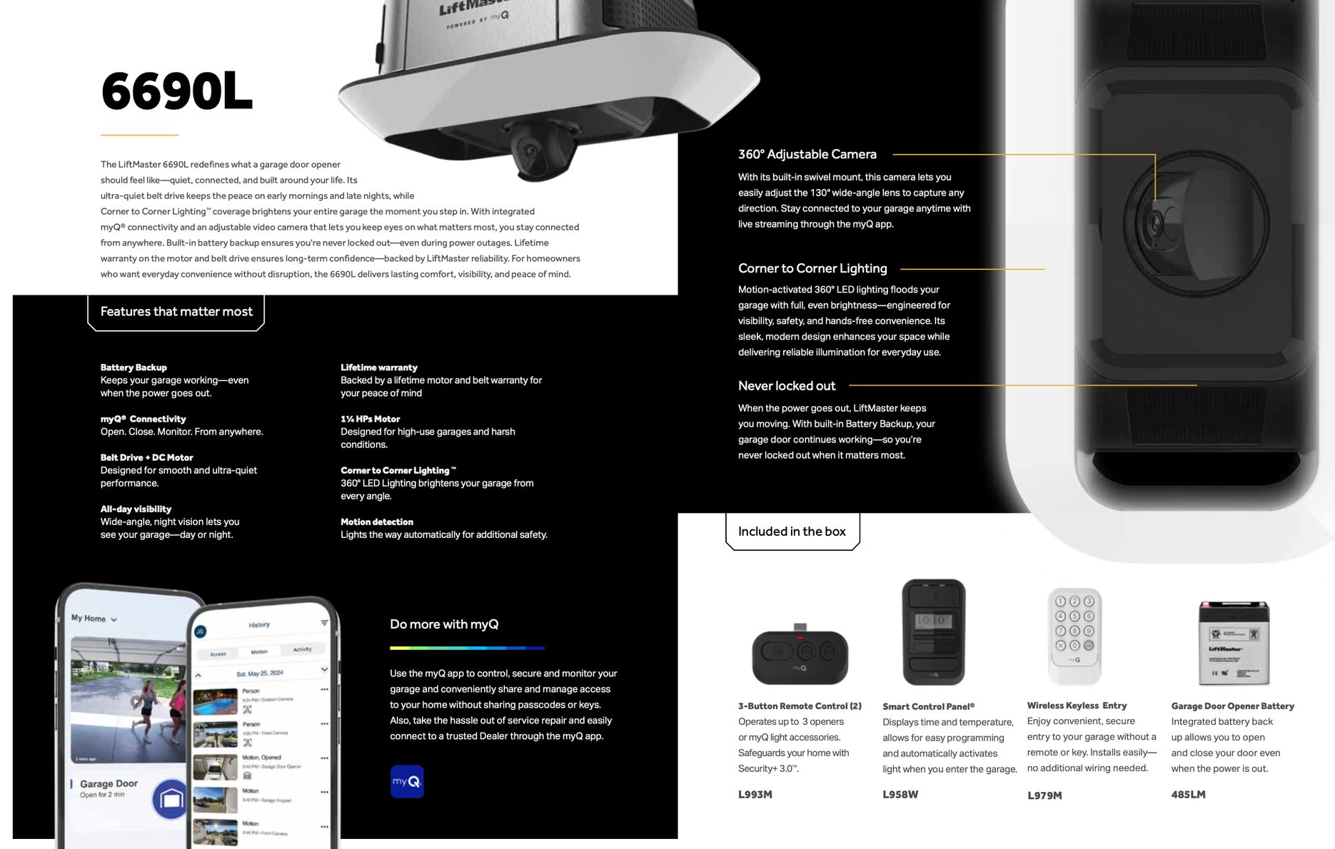 LiftMaster 6660L garage door opener specifications brochure by Garage Tech serving Everett, WA