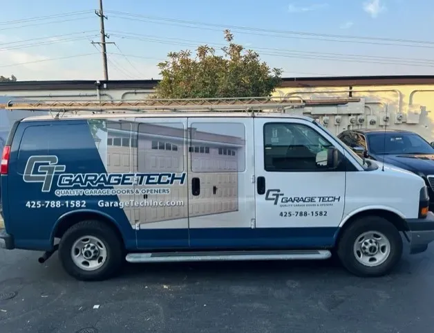 Garage Tech garage door service vehicle with company branding serving Lake Stevens, WA