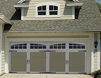 Custom wood carriage garage doors with architectural detailing by Garage Tech serving Snohomish, WA
