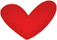 A red heart is floating in the air on a white background.