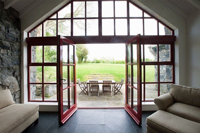 french doors opening up in to a garden