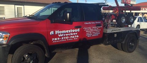 Car on Accident Being Towed — Junction City, KS — Homestead Tow Service