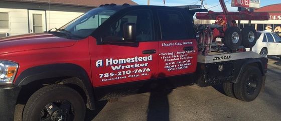 Car on Accident Being Towed — Junction City, KS — Homestead Tow Service