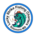 A logo for Lucky Strike Fishing Charters in Solomons MD