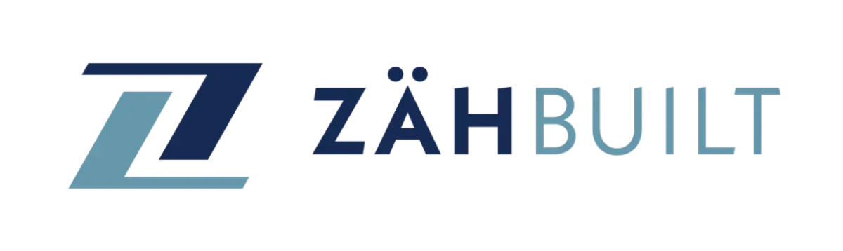Logo for Zäh Built, a construction company. Features a stylized 