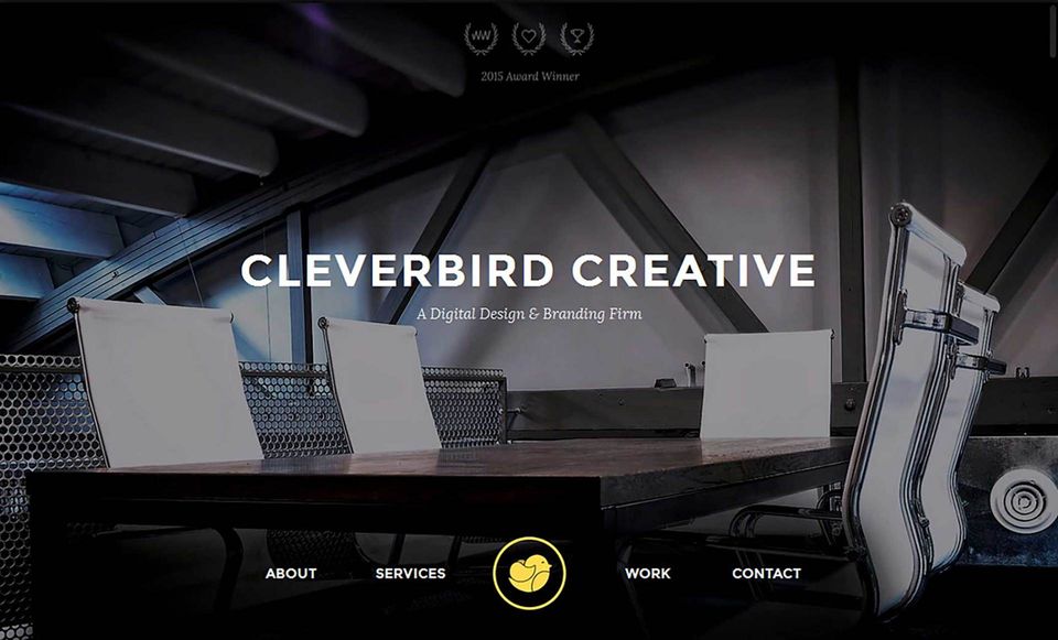 A picture of the homepage for CLEVERBIRD CREATIVE'S website