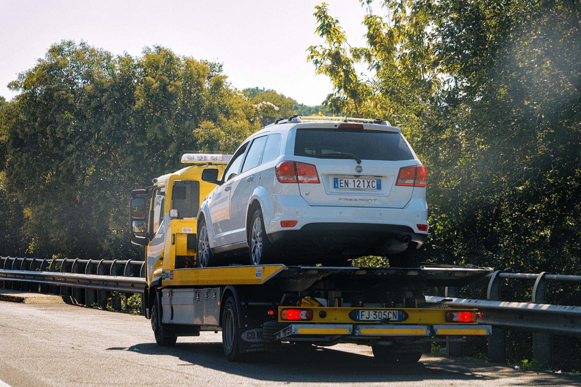 Car on trailer