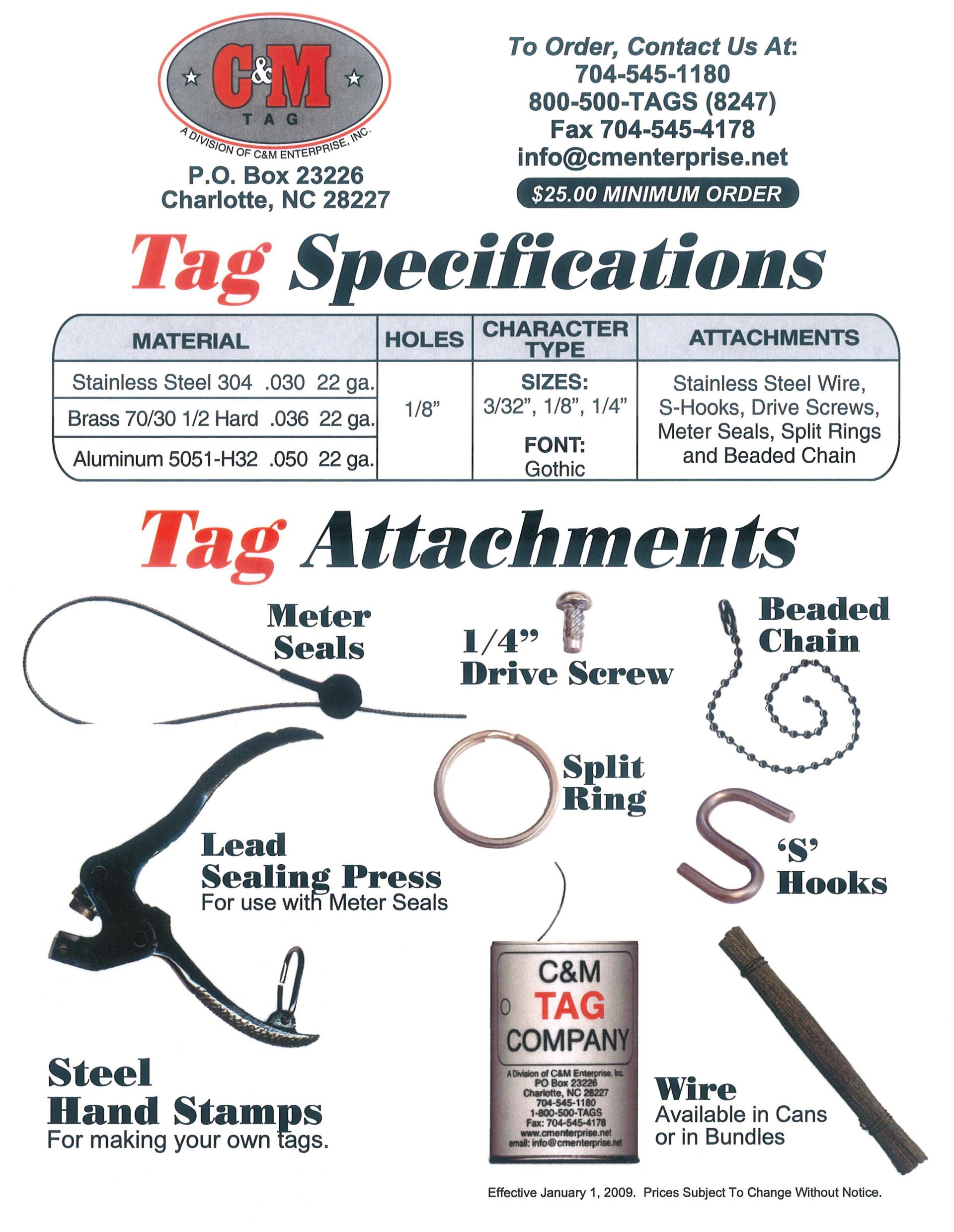 Tag Brochure — Charlotte, NC — C & M Enterprise, Inc.