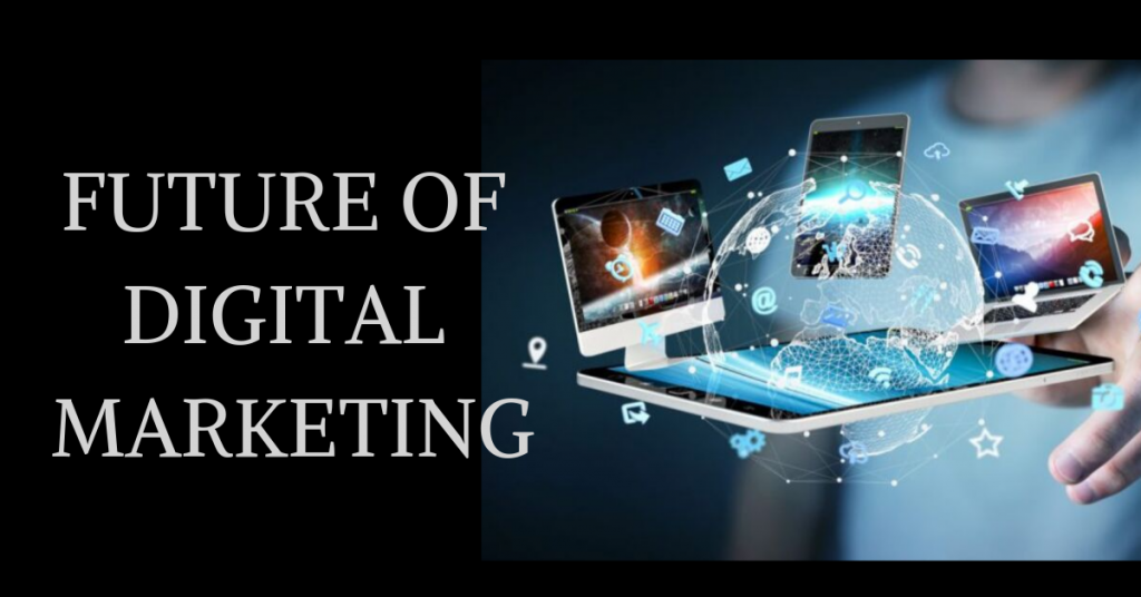 The future of Digital Marketing a holograph on an ipad of digital marketing.Boiga Digital Marketing