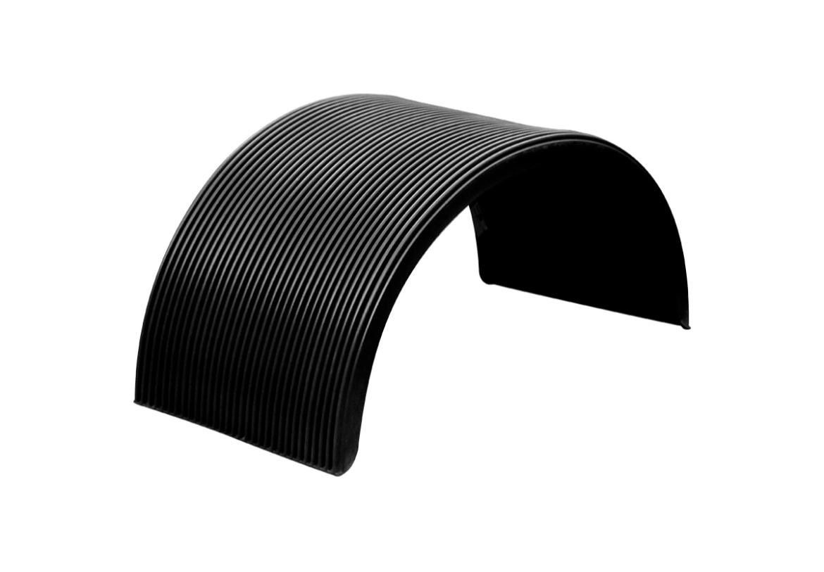 Material corrugado curvado de color negro.