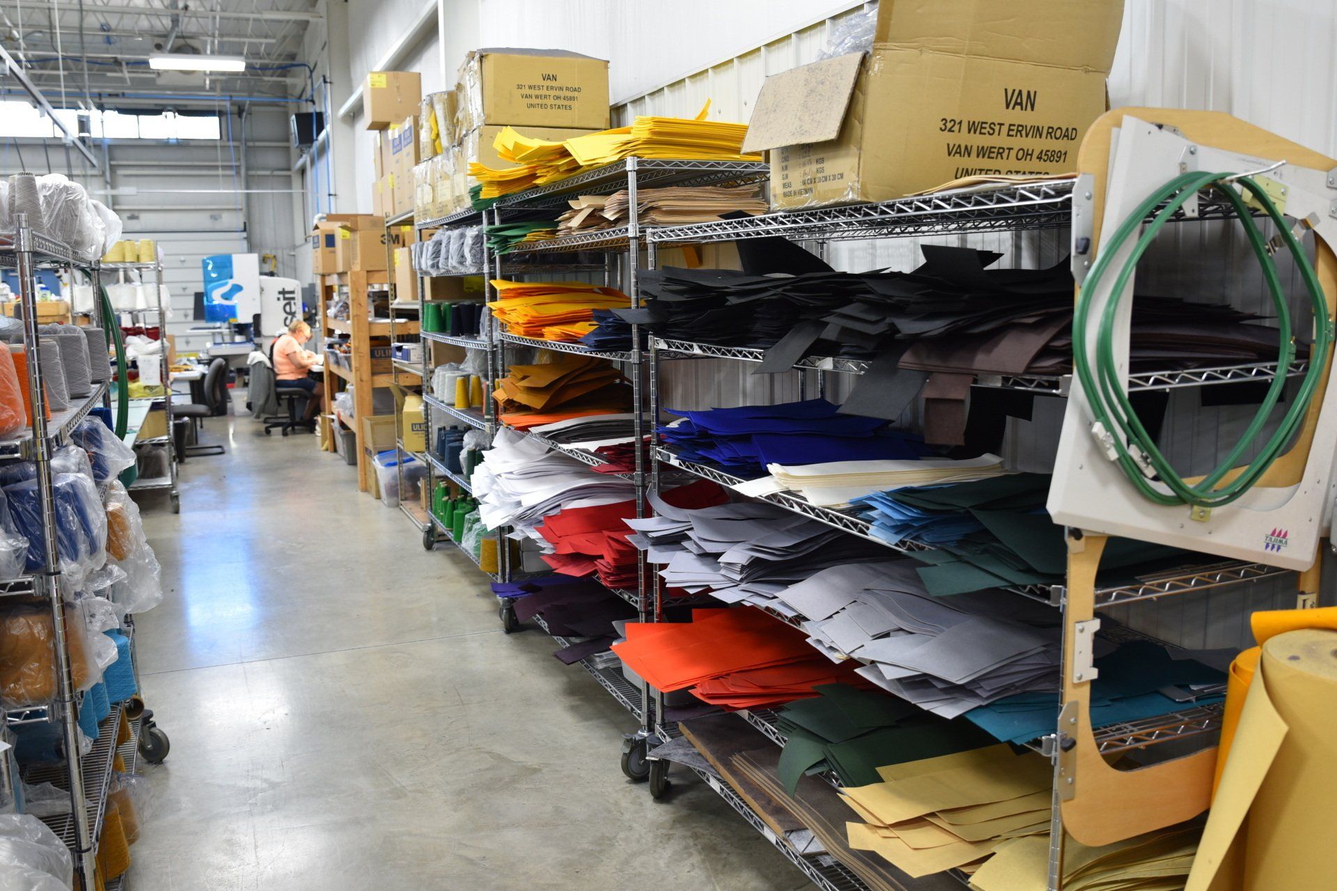 Various fabrics for sewing and stitching.