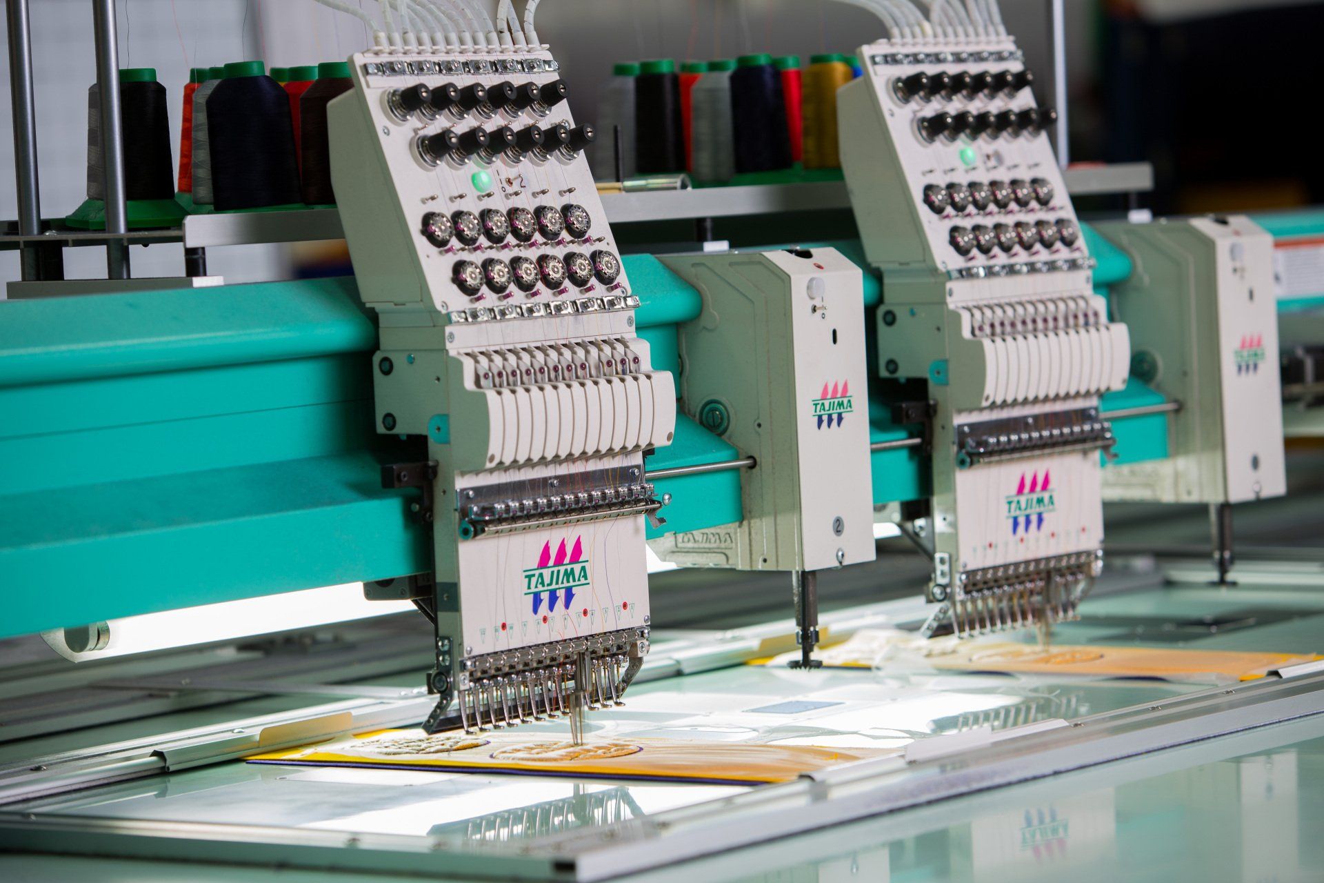 A laser etching machine at work.