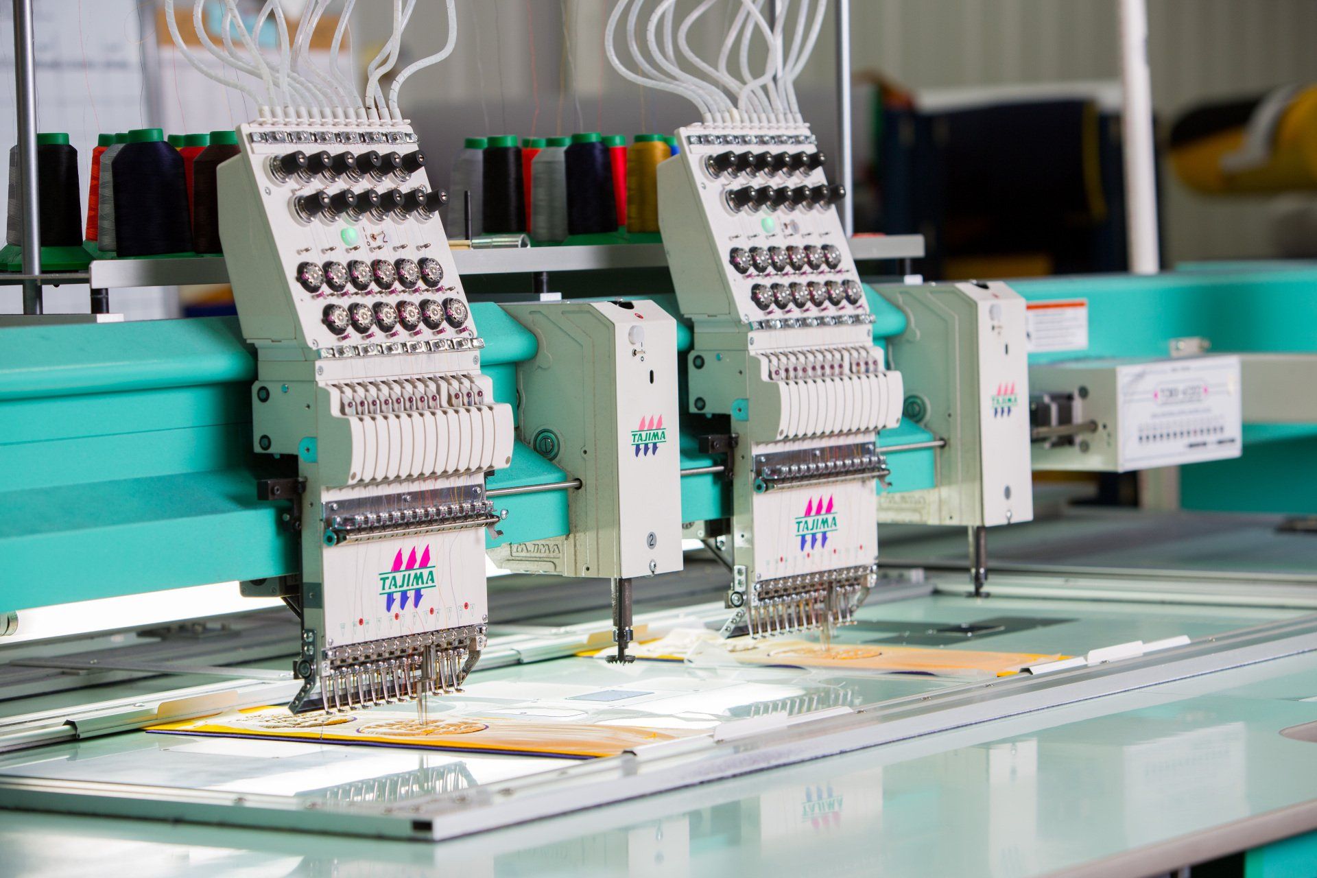 A laser etching machine at work.
