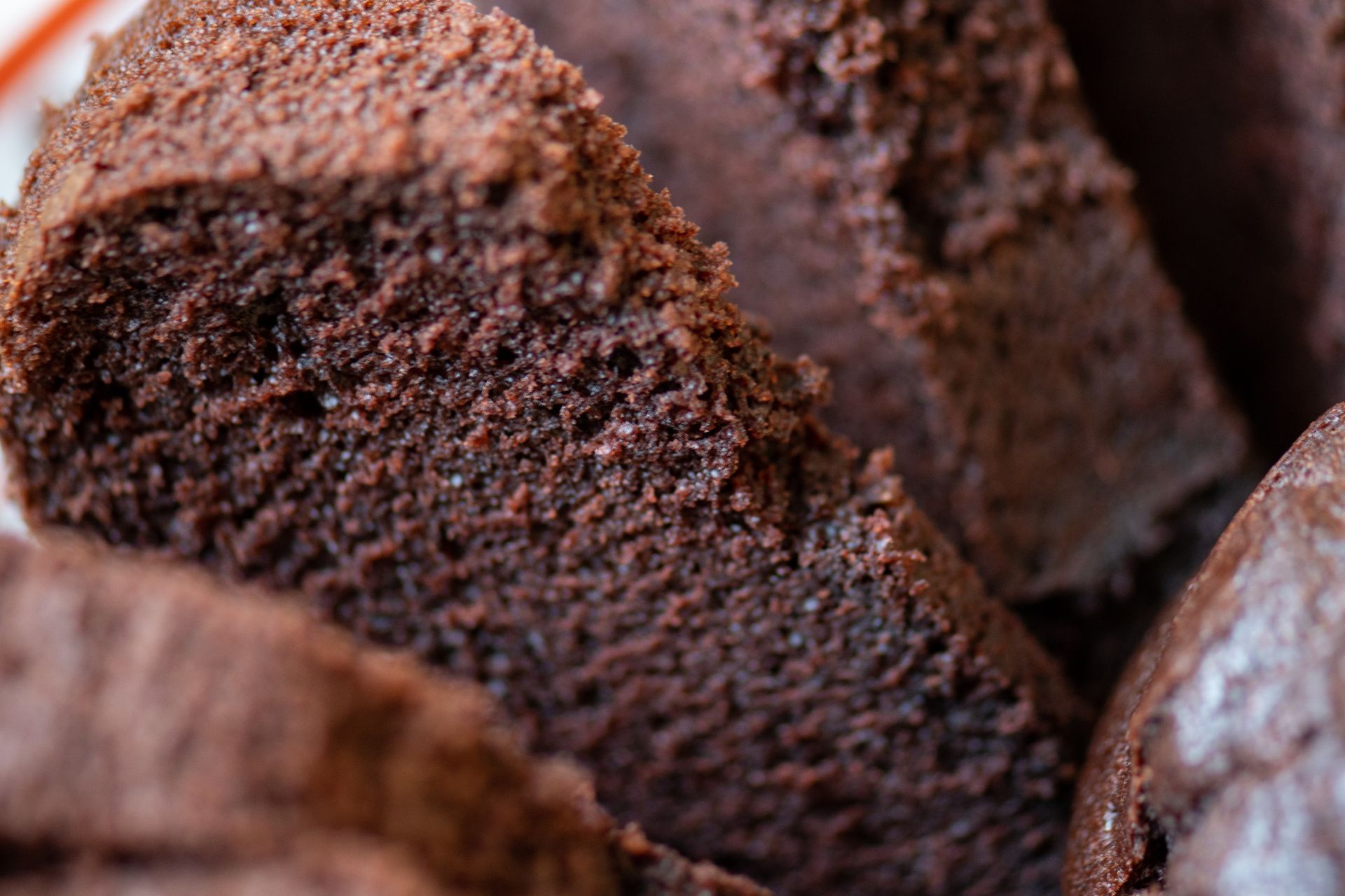 Tranche gateau au chocolat close up