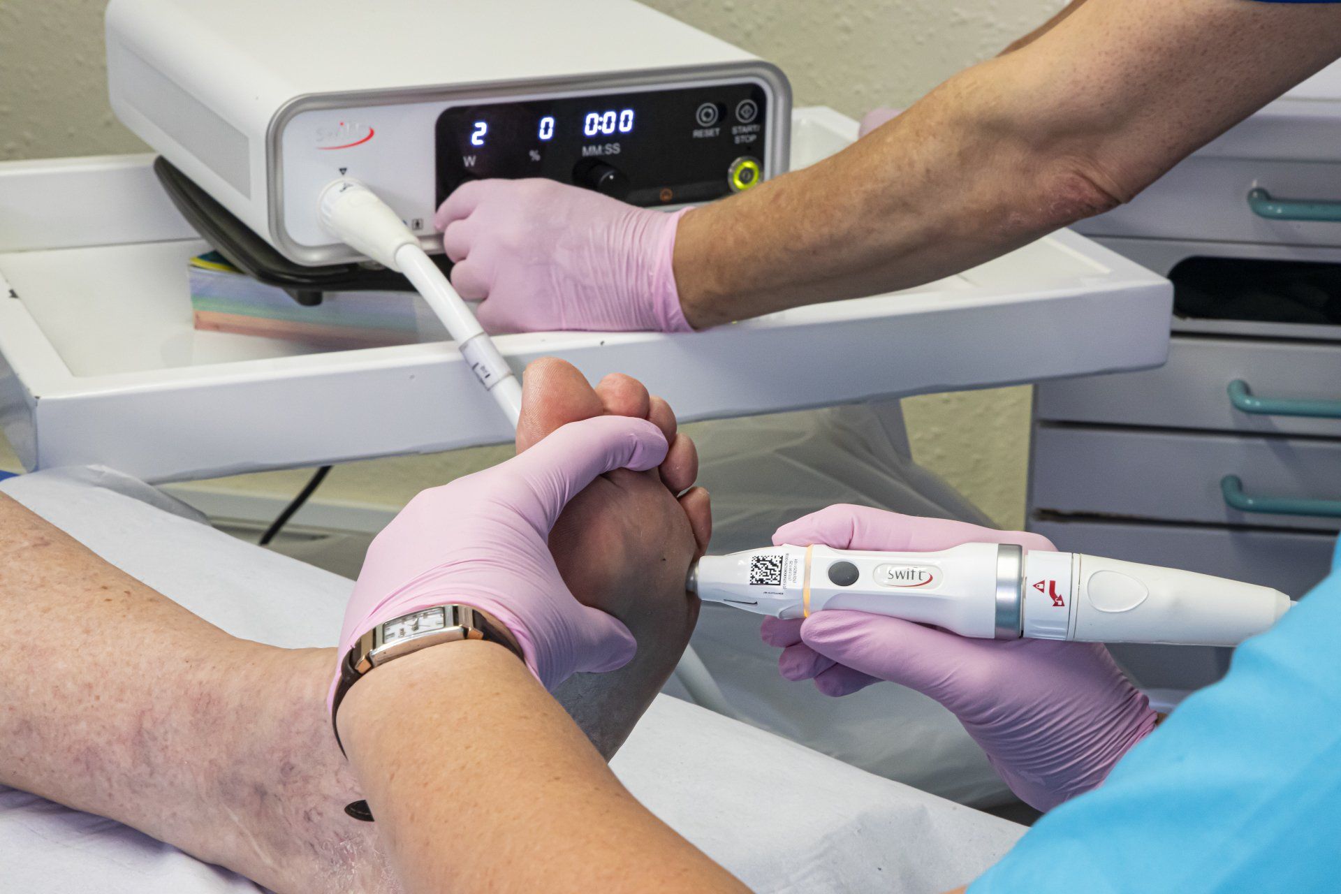 Close up of a foot massage