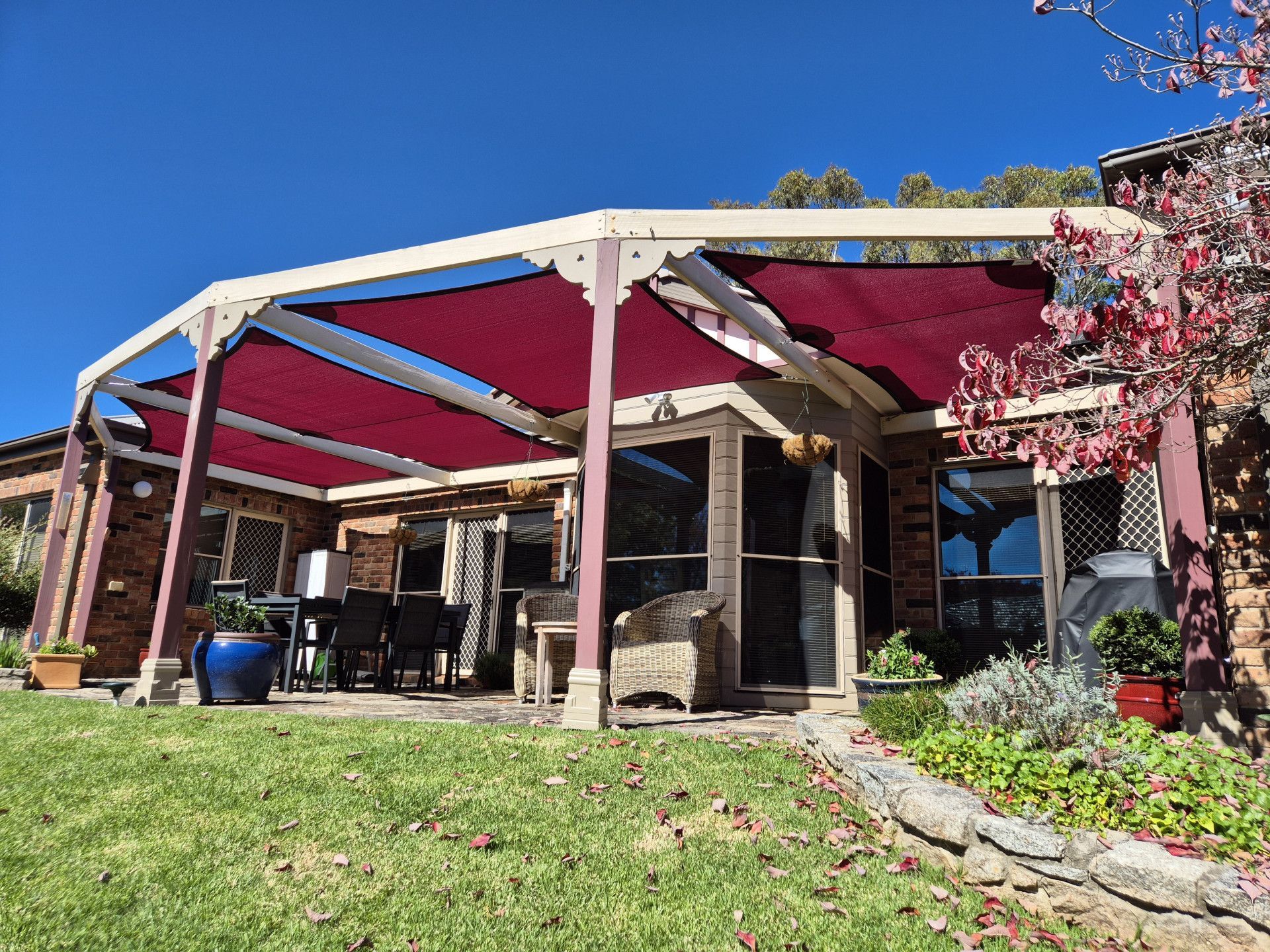 A Group of Blue Umbrellas Against a Blue Sky — New England Shade Sails in North Tamworth, NSW