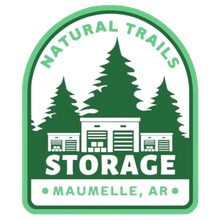 A logo for natural trails storage in maumelle ar