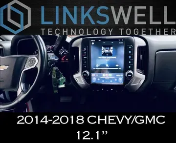 A dashboard of a chevy / gmc with the words