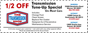 Transmission Rebuilding — Transmission Tune-Up Special Coupon in Detroit, MI