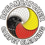 black-white-yellow-red-color dream-catcher-carpet-cleaning-logo