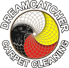 black-white-yellow-red-color-dream-catcher-carpet-cleaning-logo