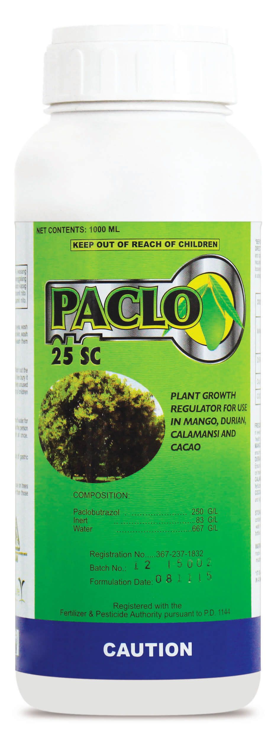 Pesticide bottle with 