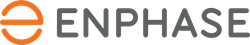 Enphase Energy logo in orange and gray text with circular orange icon