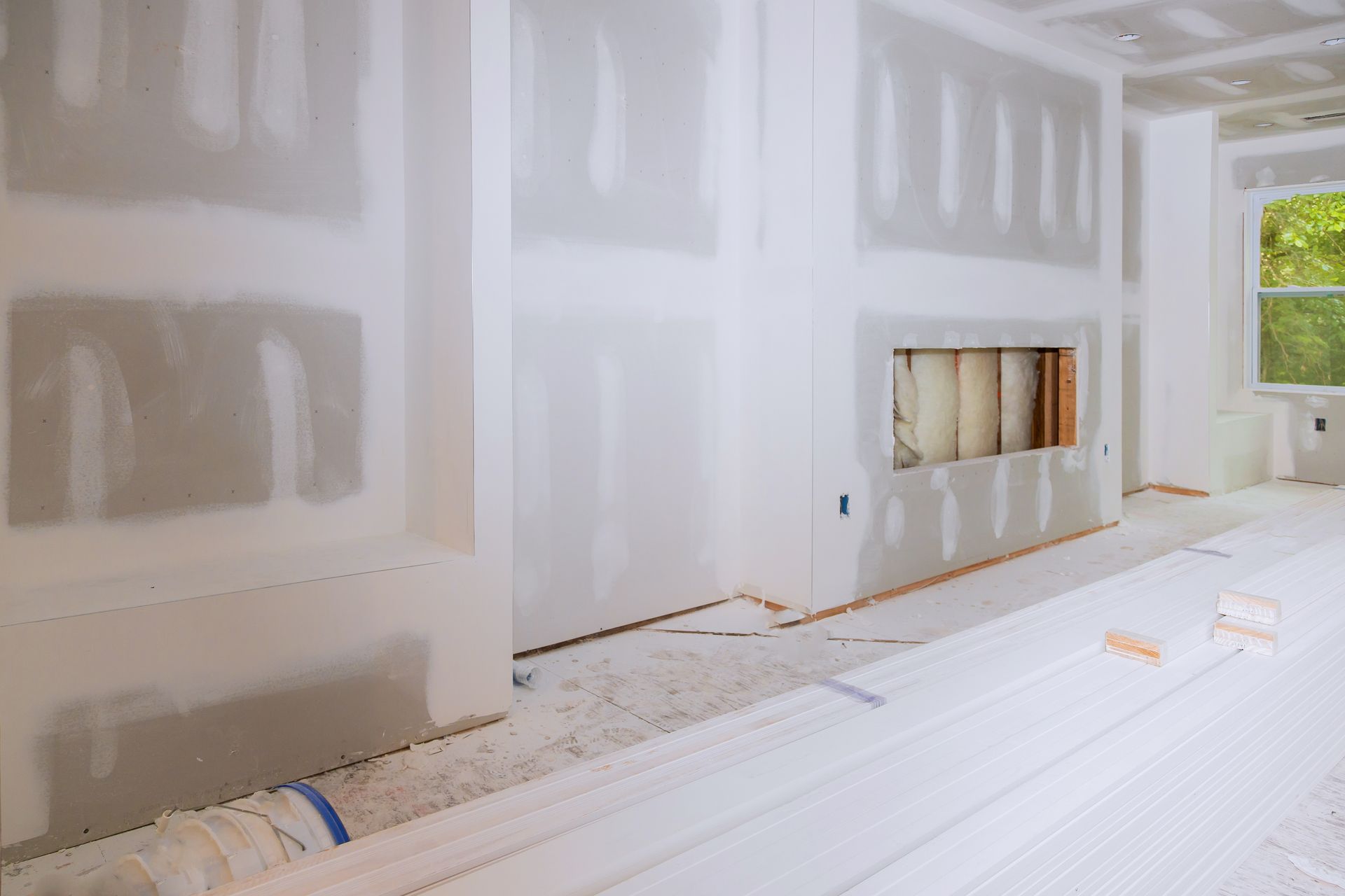 house interior with drywall
