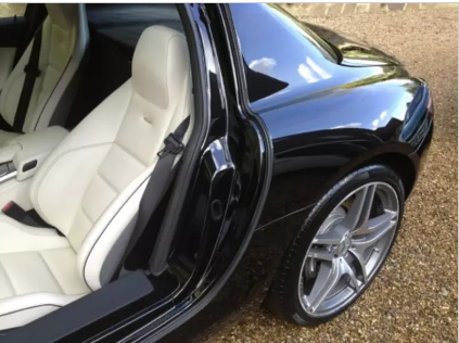 white leather back seats door open