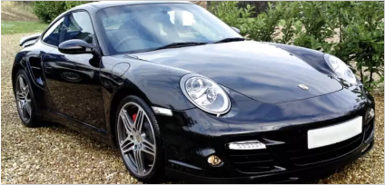 car parked on gravel