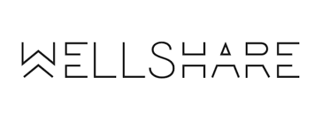 A black and white logo for wellshade on a white background.