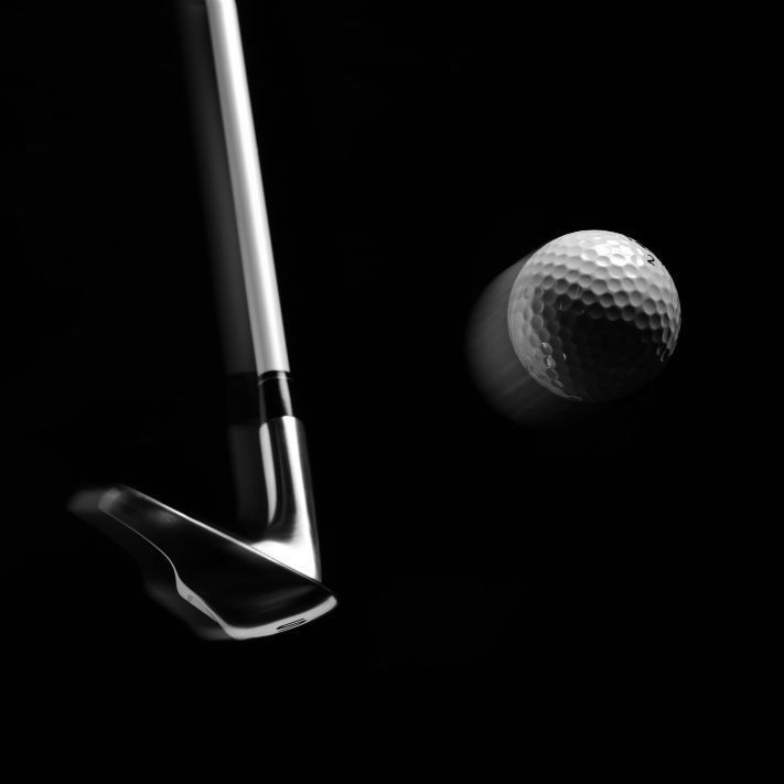 golf club and ball