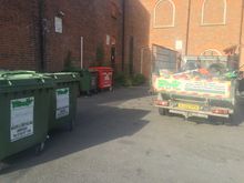 WHEELIE BINS IN READING TOWN CENTRE