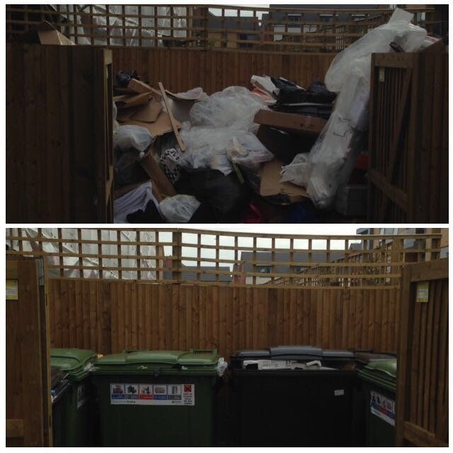 BEFORE AND AFETR BIN STORE CLEARED