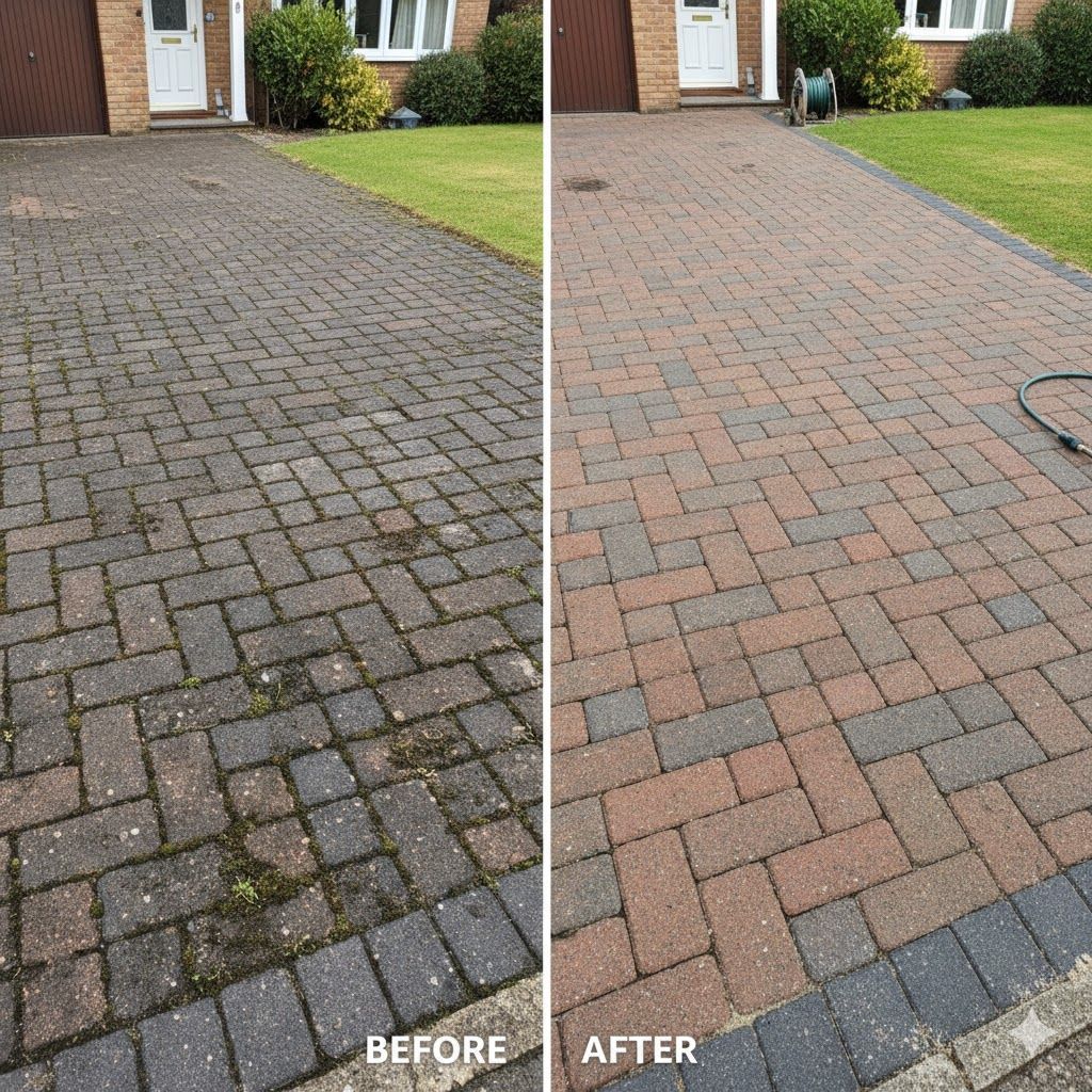 Before and After Driveway Cleaning Irvine, Ayrshire