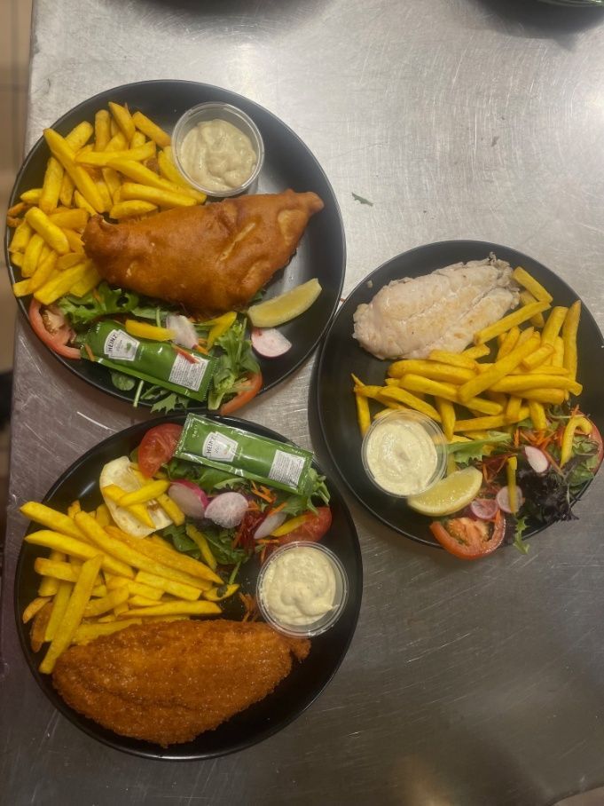 Fish, Chips And Salad — Kinka Kippa in Kinka Beach