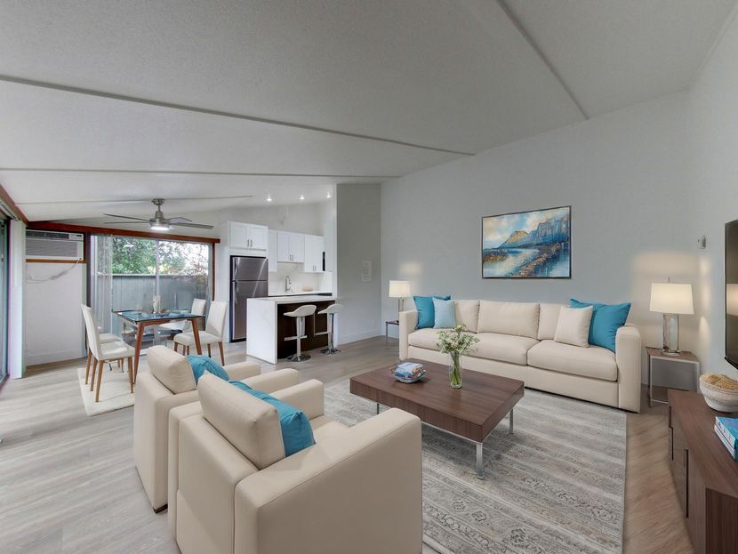 napa riverwood apartments living room staged photo