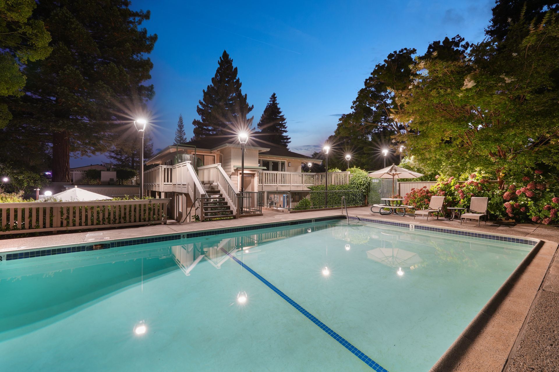 modern bedroom with a mirror closet
