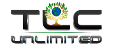A logo for tlc unlimited with a house and tools on it