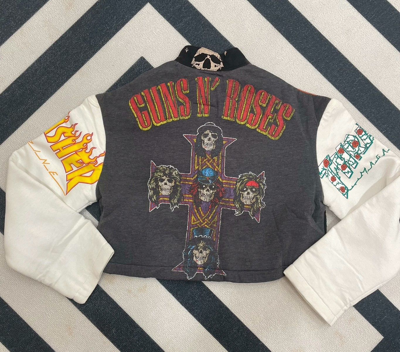 『手工』80s搖滾槍與玫瑰外套