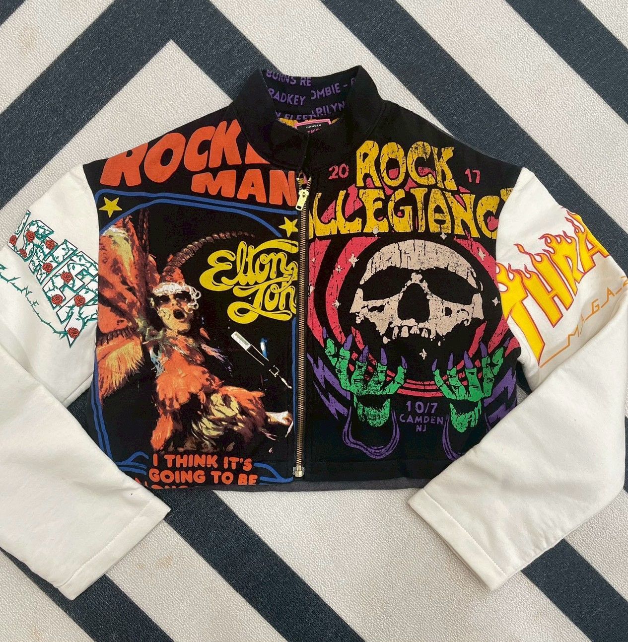 『手工』80s搖滾槍與玫瑰外套