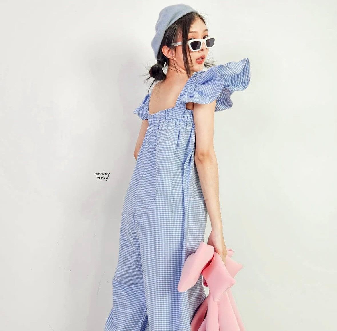 MF花苞袖連身背心褲裝