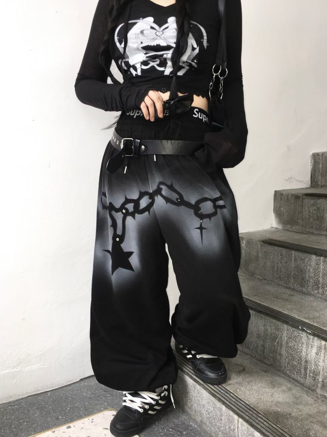 渲染鏈飾縮口棉褲