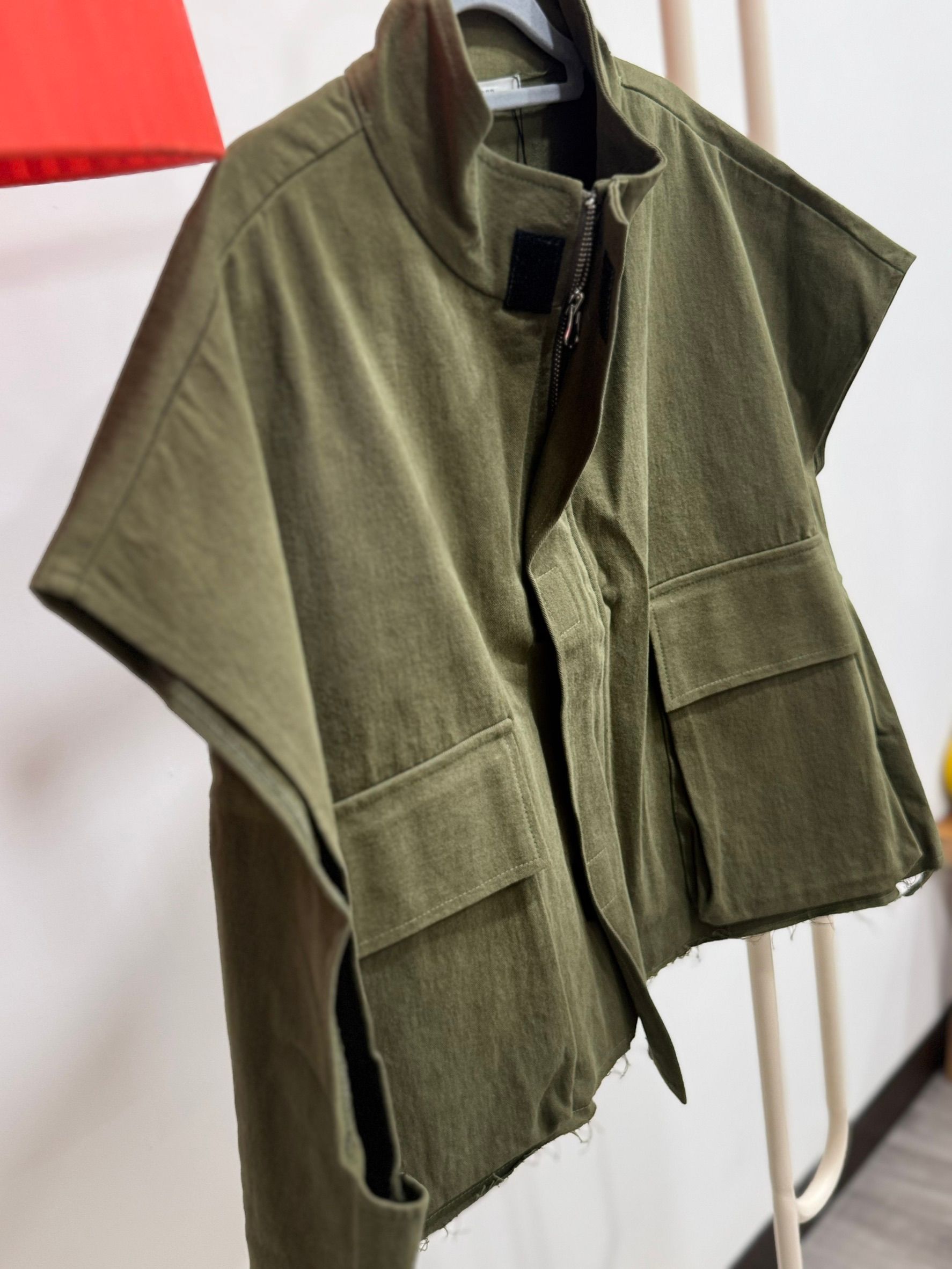 韓國立領工裝寬版外搭背心