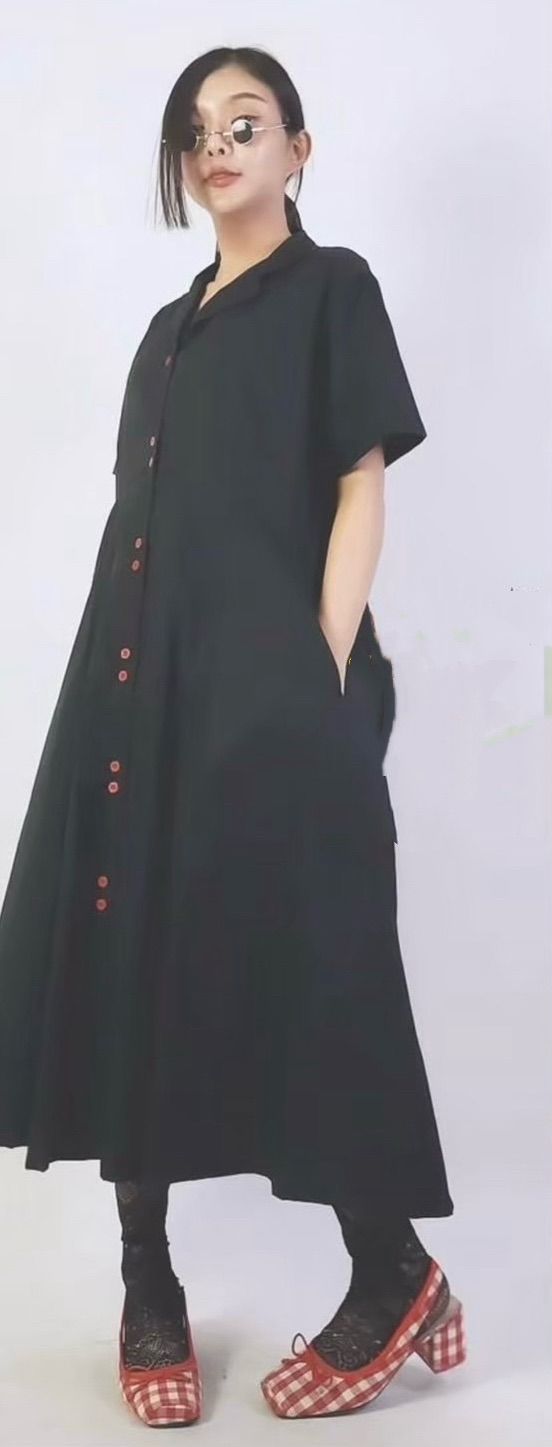 MF紅釦子長洋
