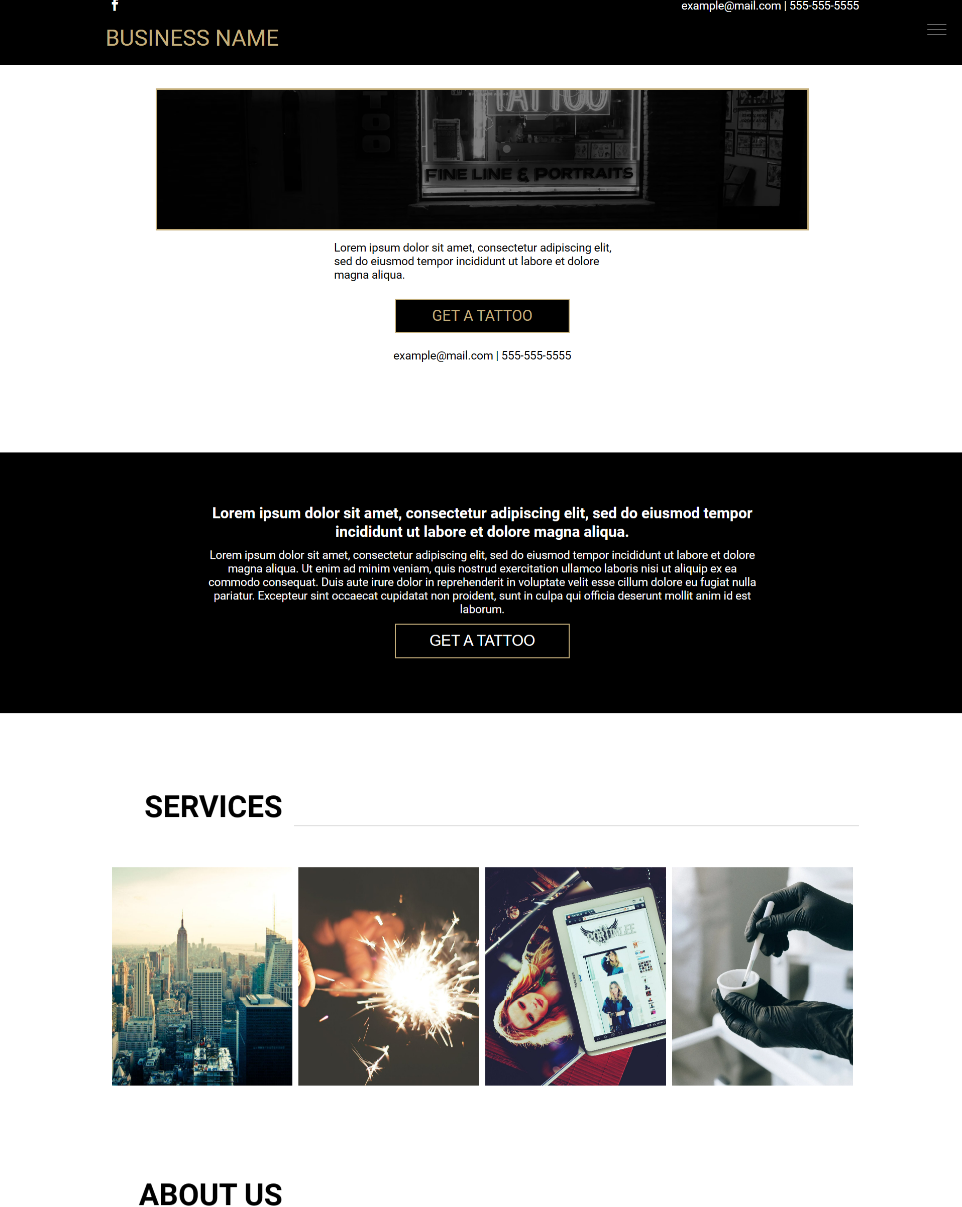 Tattoo studio website templates