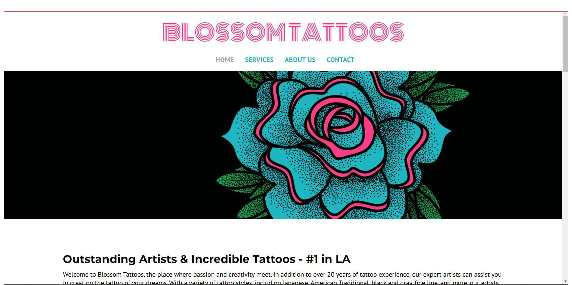 Tattoo Website Flower Template Design