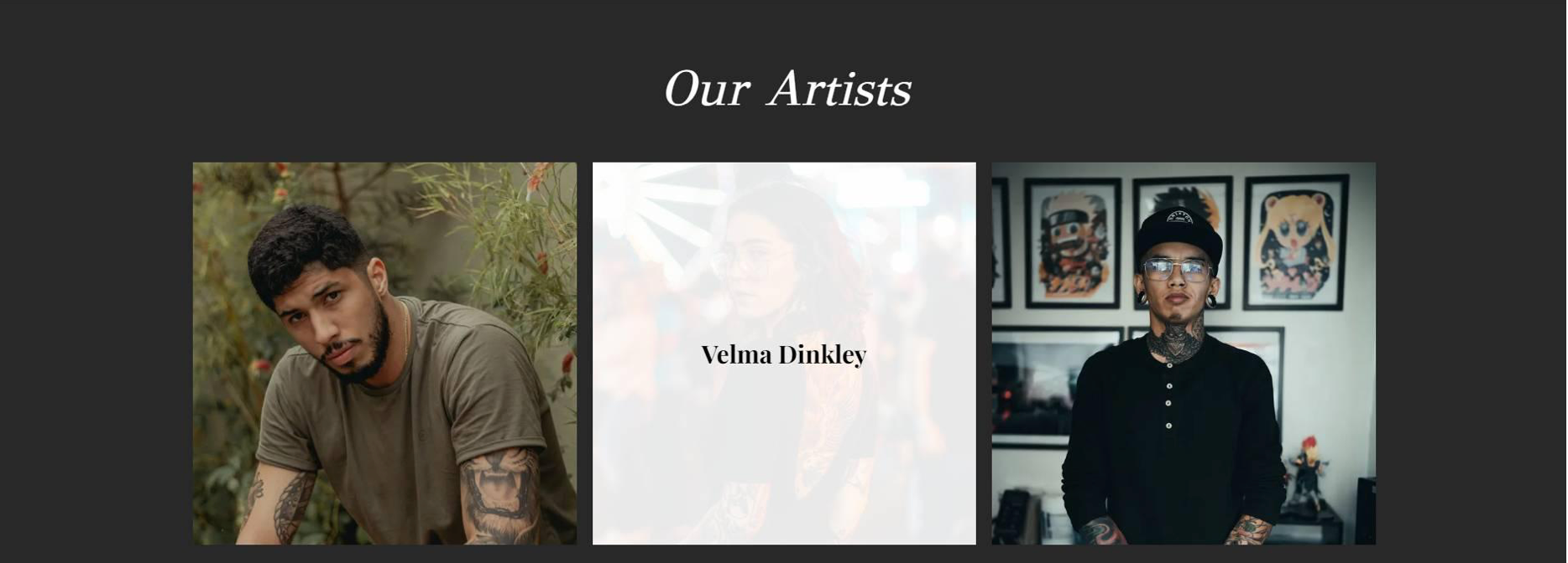 Tattoo artists website template