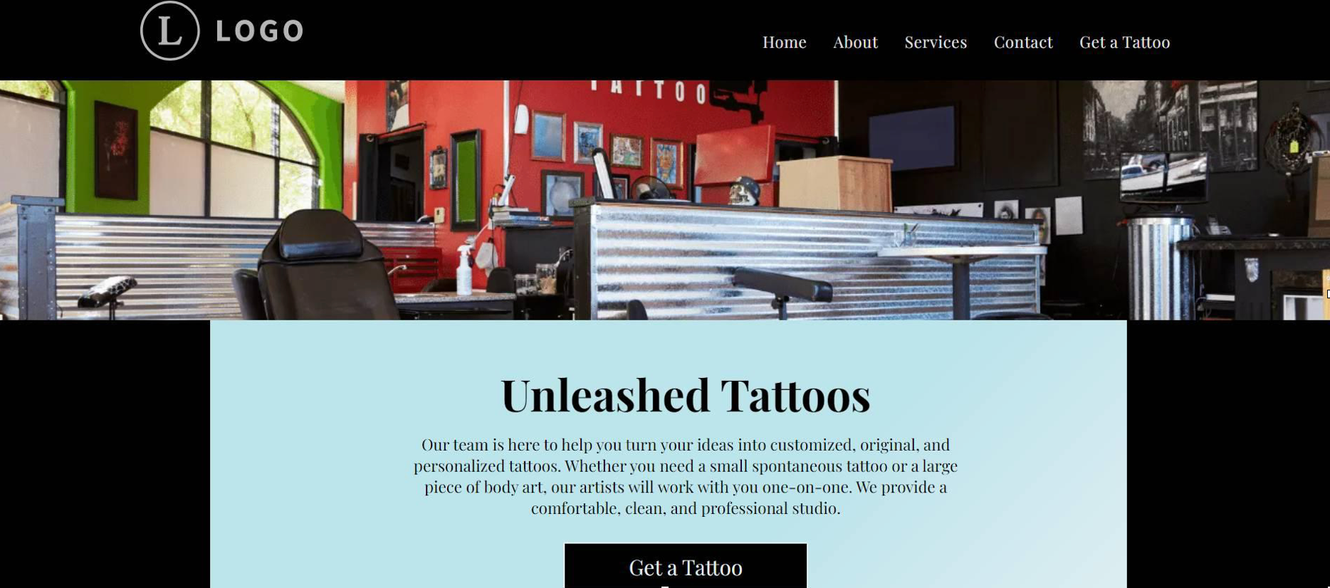 Tattoo Website Template Design