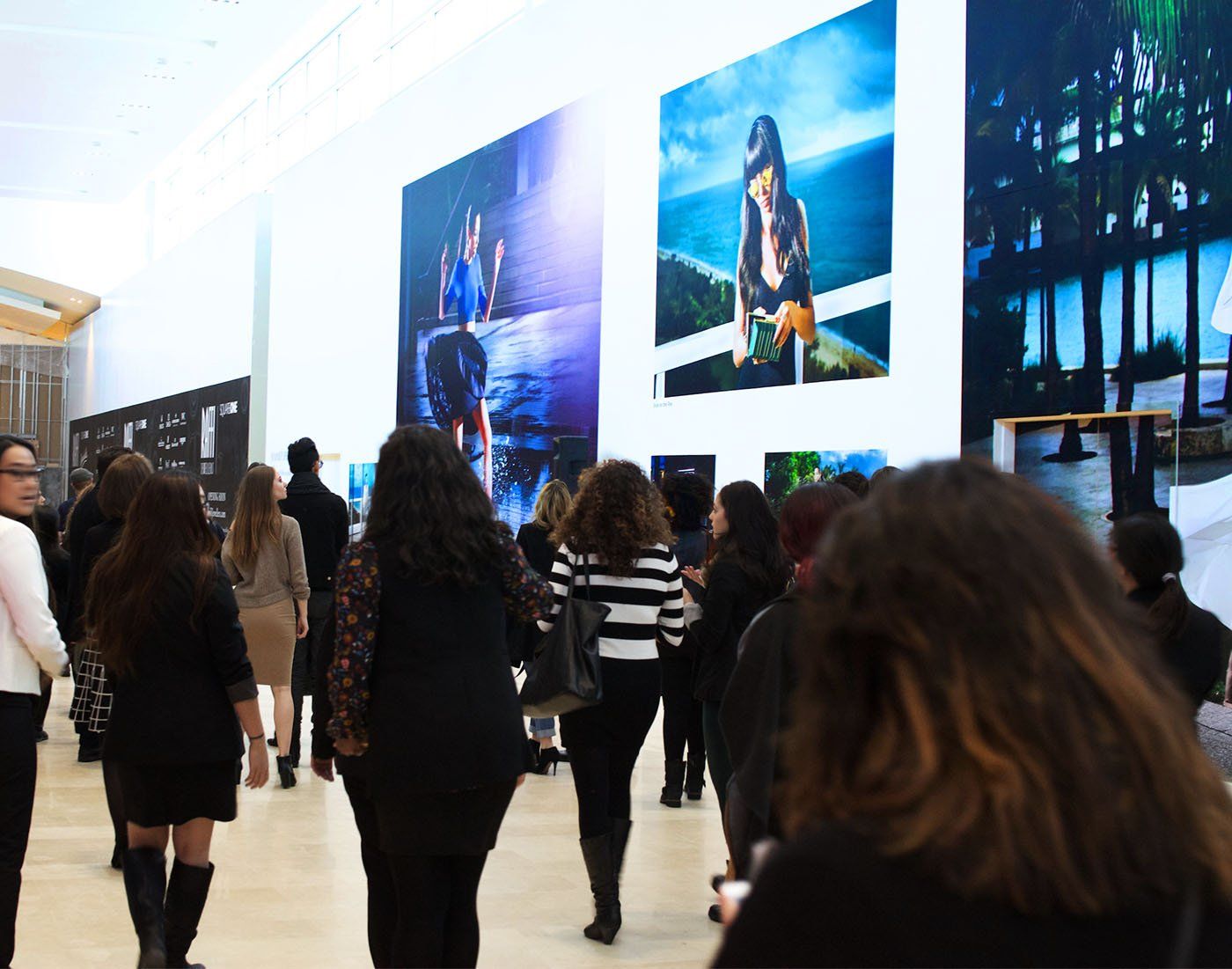 Gallery exhibit, media preview tour